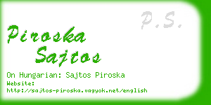 piroska sajtos business card